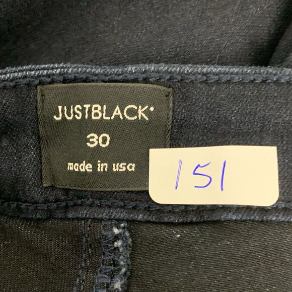 Just Black High Rise Button Fly Skinny Jeans Women’s Size 30 Dark Wash Frayed - Picture 6 of 8